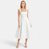 Women's Sleeveless Square Neck A Line Midi Dress