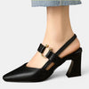 Escarpins slingback pour femmes avec talon bloc pointu