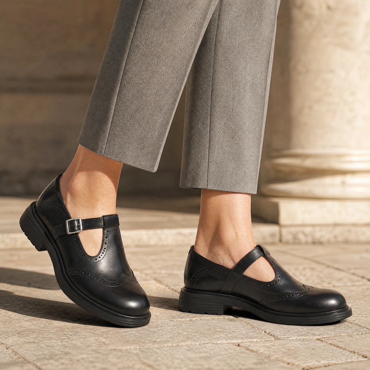 Chaussures plates Mary Jane de soutien pour femmes, confortables