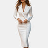 Robe midi ajustée pour femmes, style blazer élégant, tenue formelle