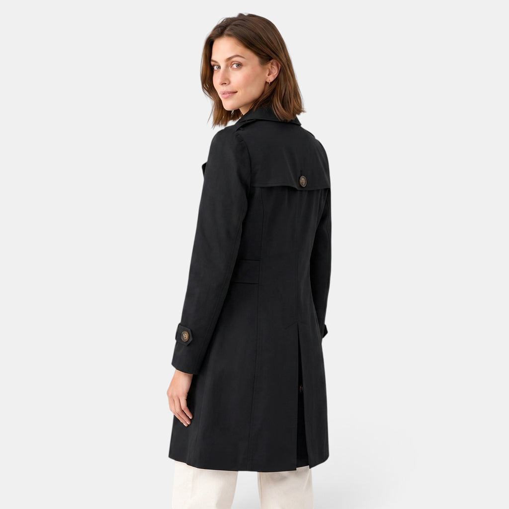 Trench-coat pour femme avec col classique, fermeture boutonnée et ceinture à la taille