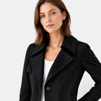 Trench-coat pour femme avec col classique, fermeture boutonnée et ceinture à la taille