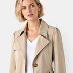 Trench-coat pour femme avec col classique, fermeture boutonnée et ceinture à la taille