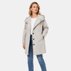 Trench-coat pour femme avec capuche et fermeture à boutons