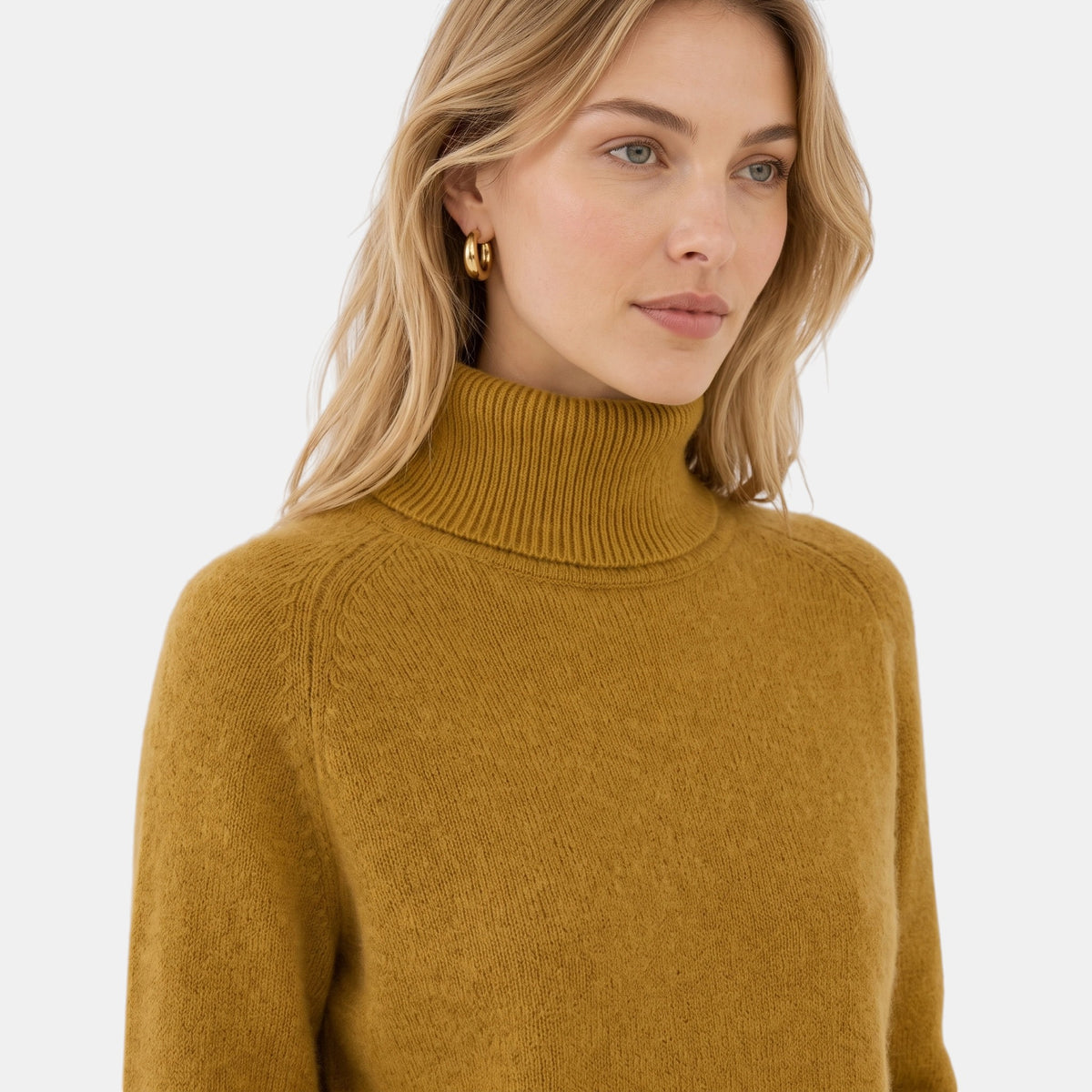 Pull à col roulé pour femme à manches longues