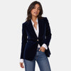 Women's Velvet Blazer with Structured Shoulders | Elegant Tailoring for Versatile Style