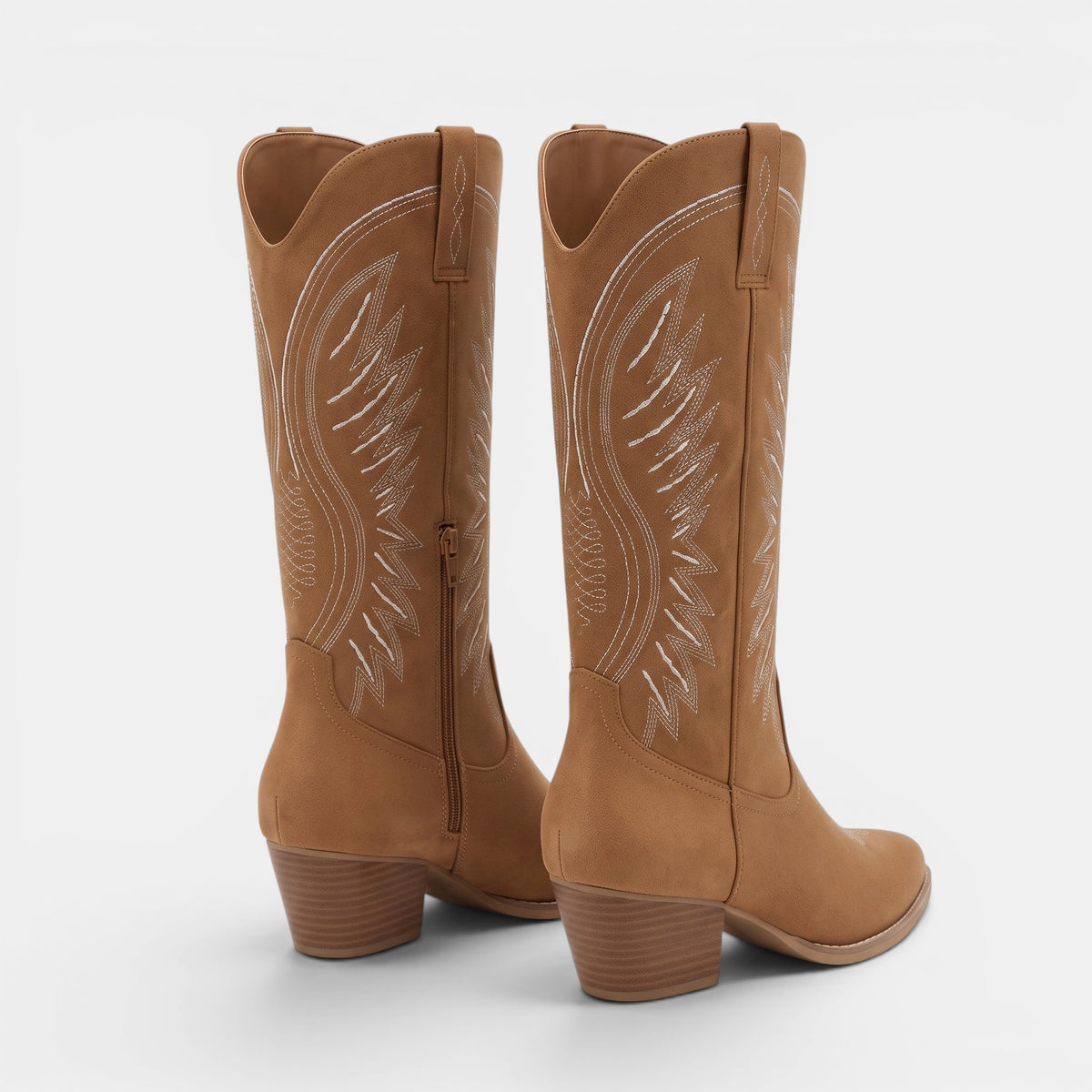 Bottes de cowboy western pour femmes avec détails brodés et talon carré