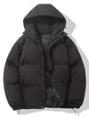 Women's Hooded Puffer Jacket with Zip Front and Side Pockets